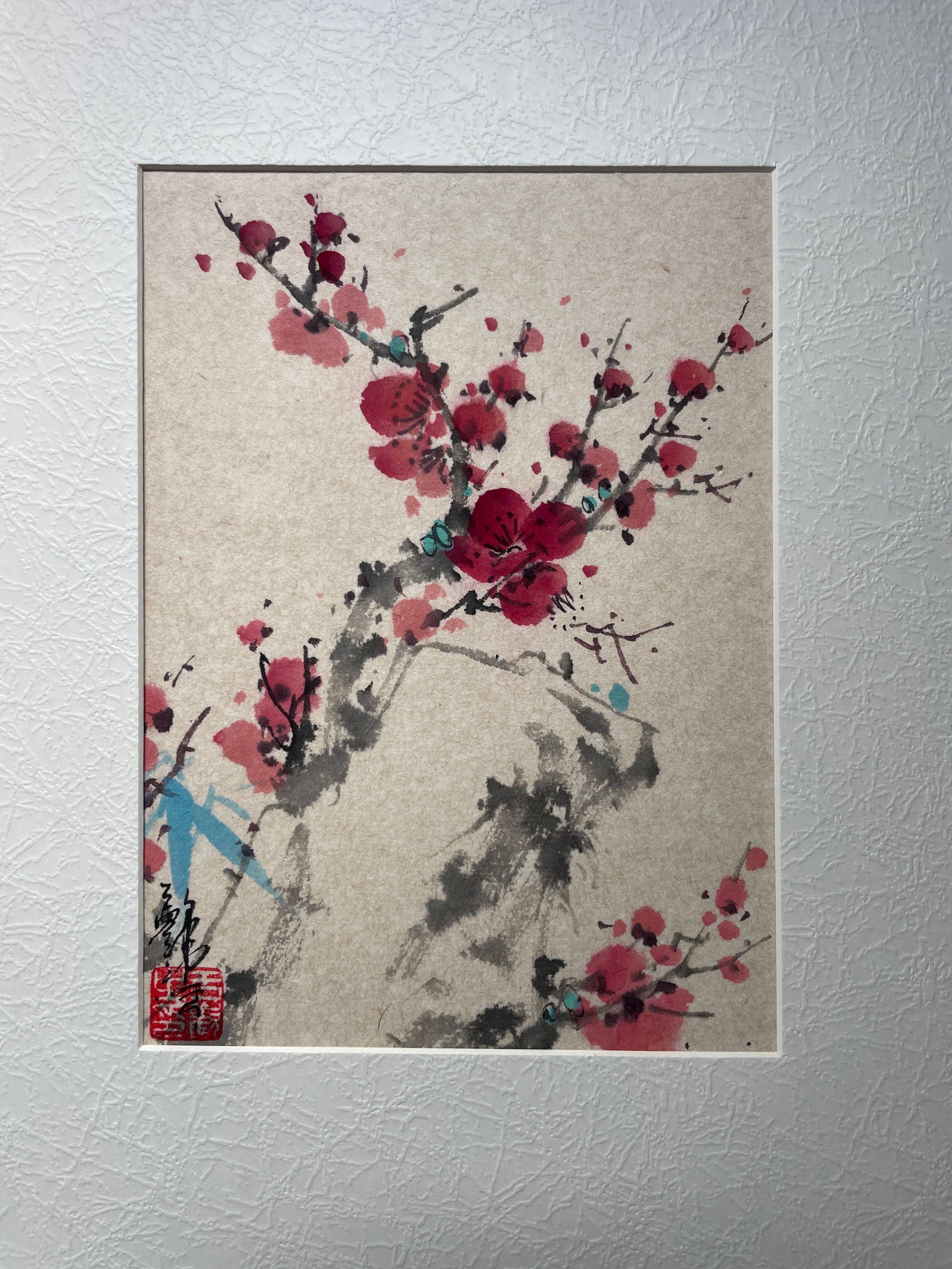 Série Pruniers – Aquarelles et encre de chine originales encadrées
