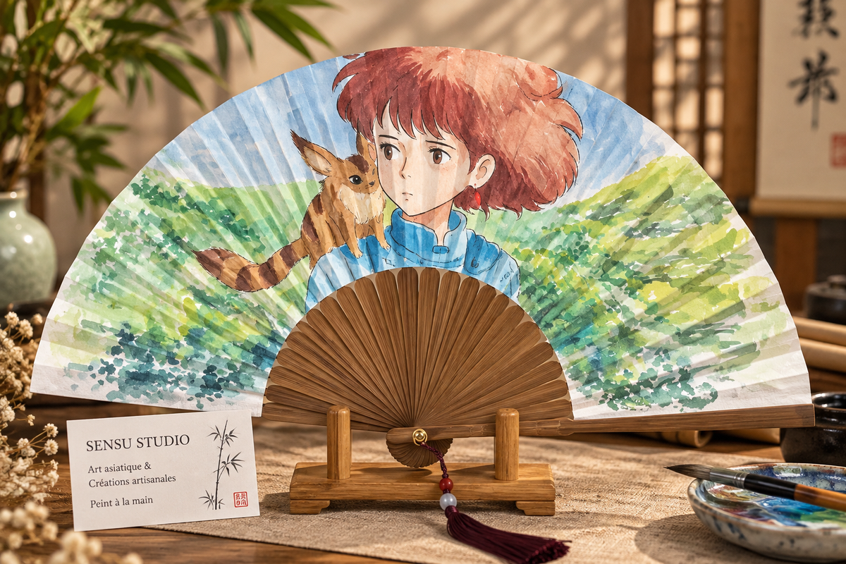 Éventail peint à la main – Nausicaä de la Vallée du Vent