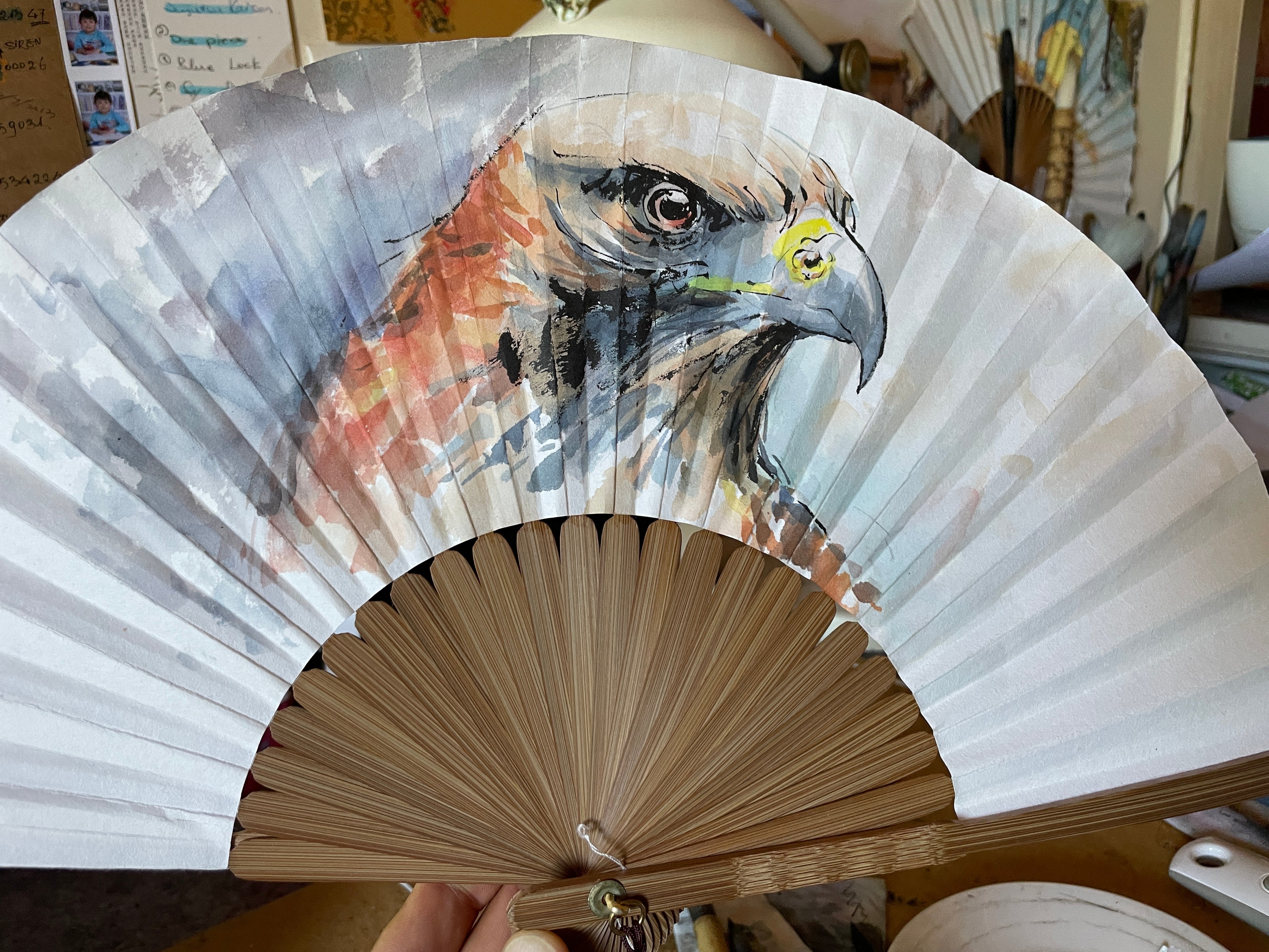 Éventail – Variations d’oiseaux