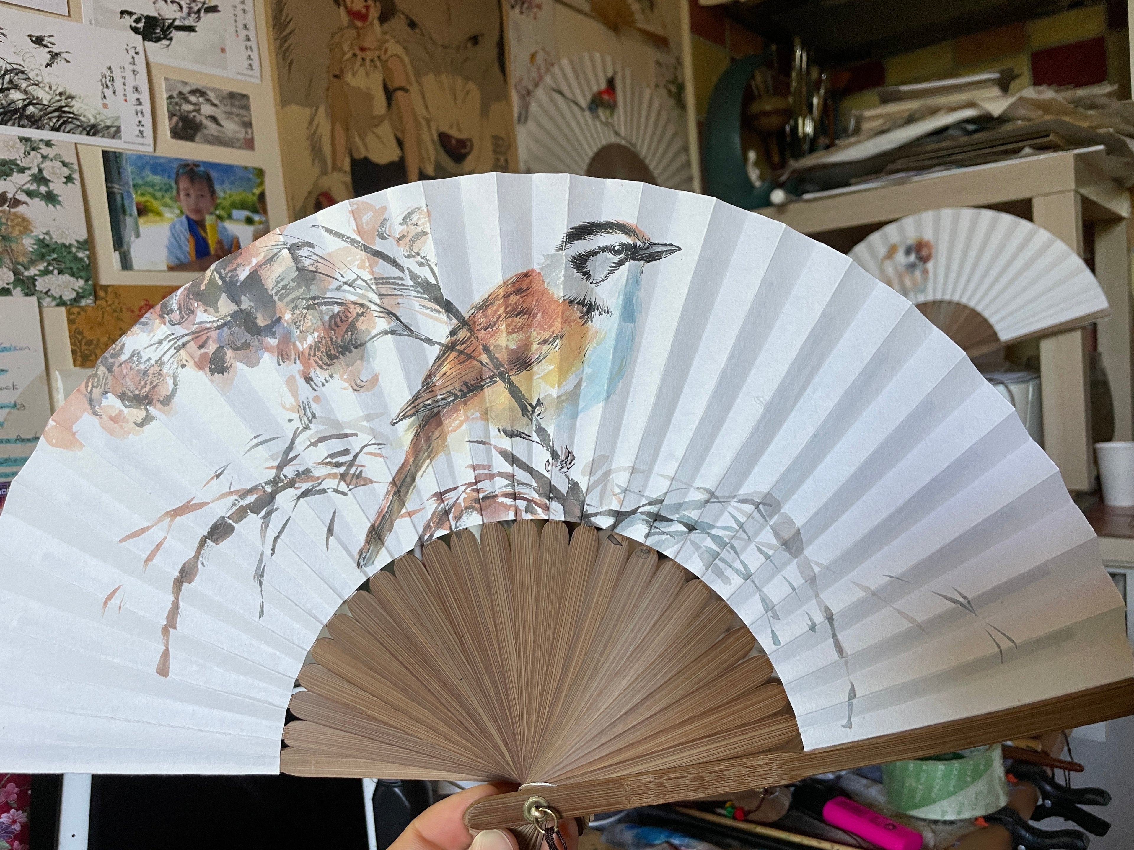 Éventail – Variations d’oiseaux