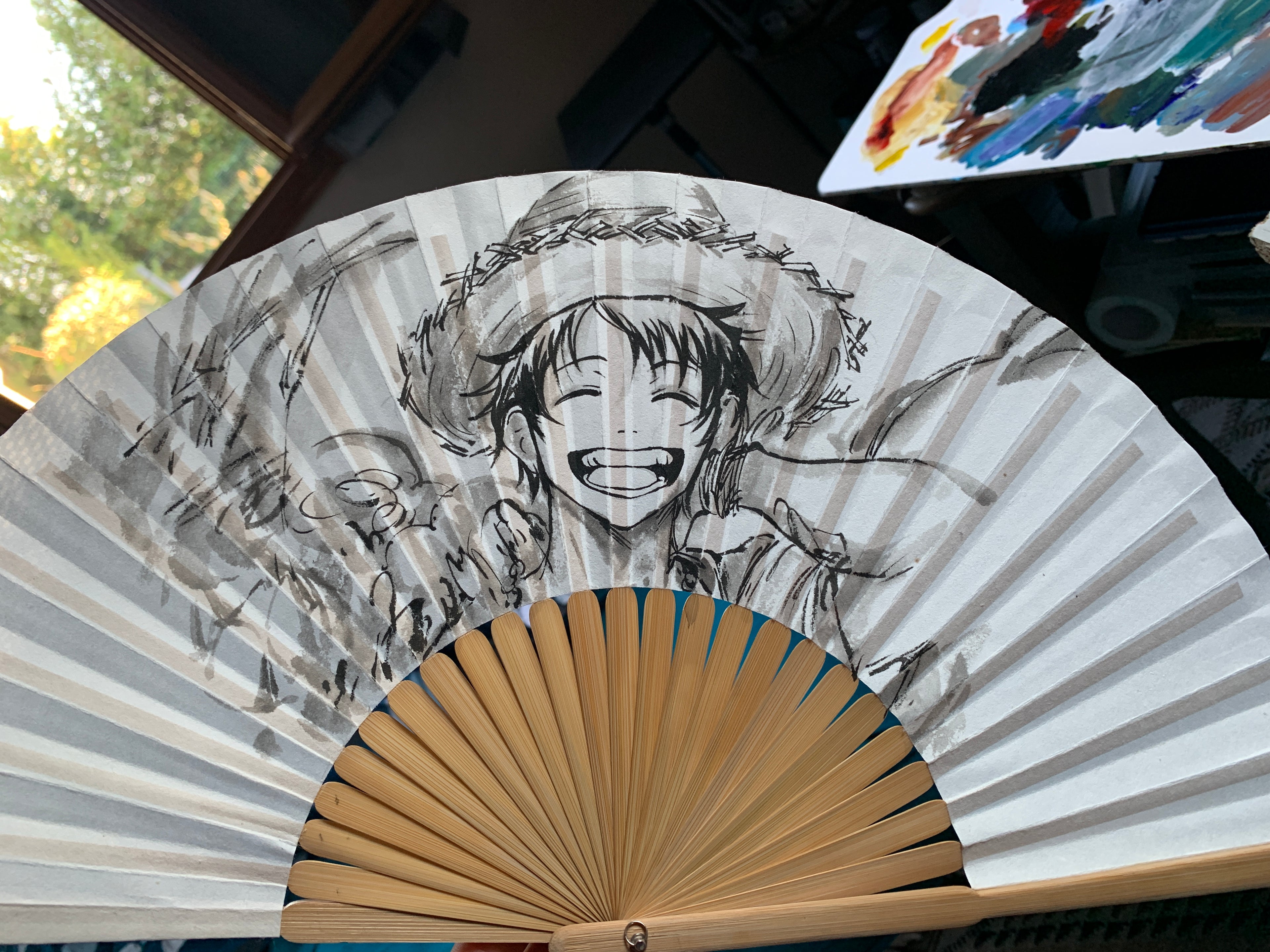 Éventail One Piece – peint à la main