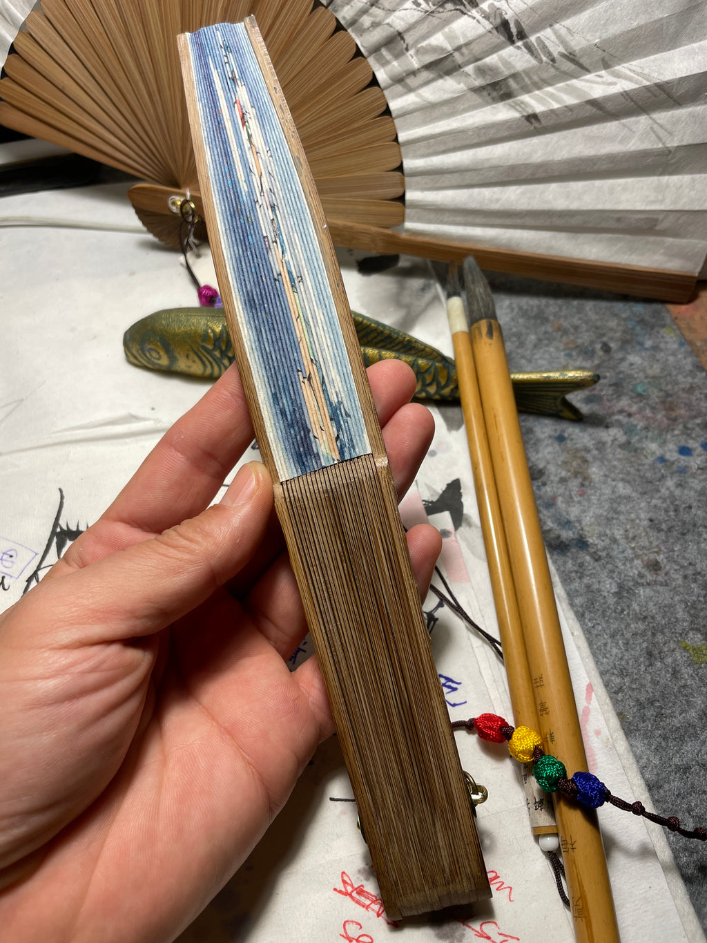 Hand-painted Anime Folding Fan-Princess Mononoke Inspired , Customizable