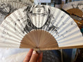 Hand-painted Anime Folding Fan – Naruto (ナルト) Ink Style, Black & White, Customizable