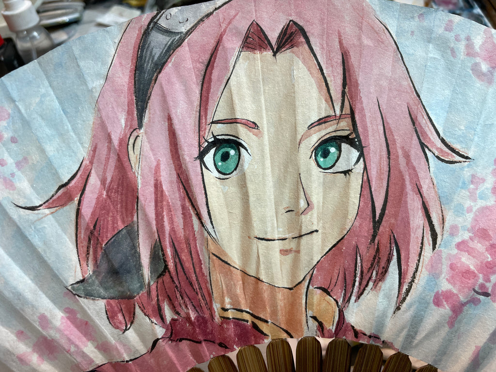 Éventail Sakura personnalisé – peinture à la main