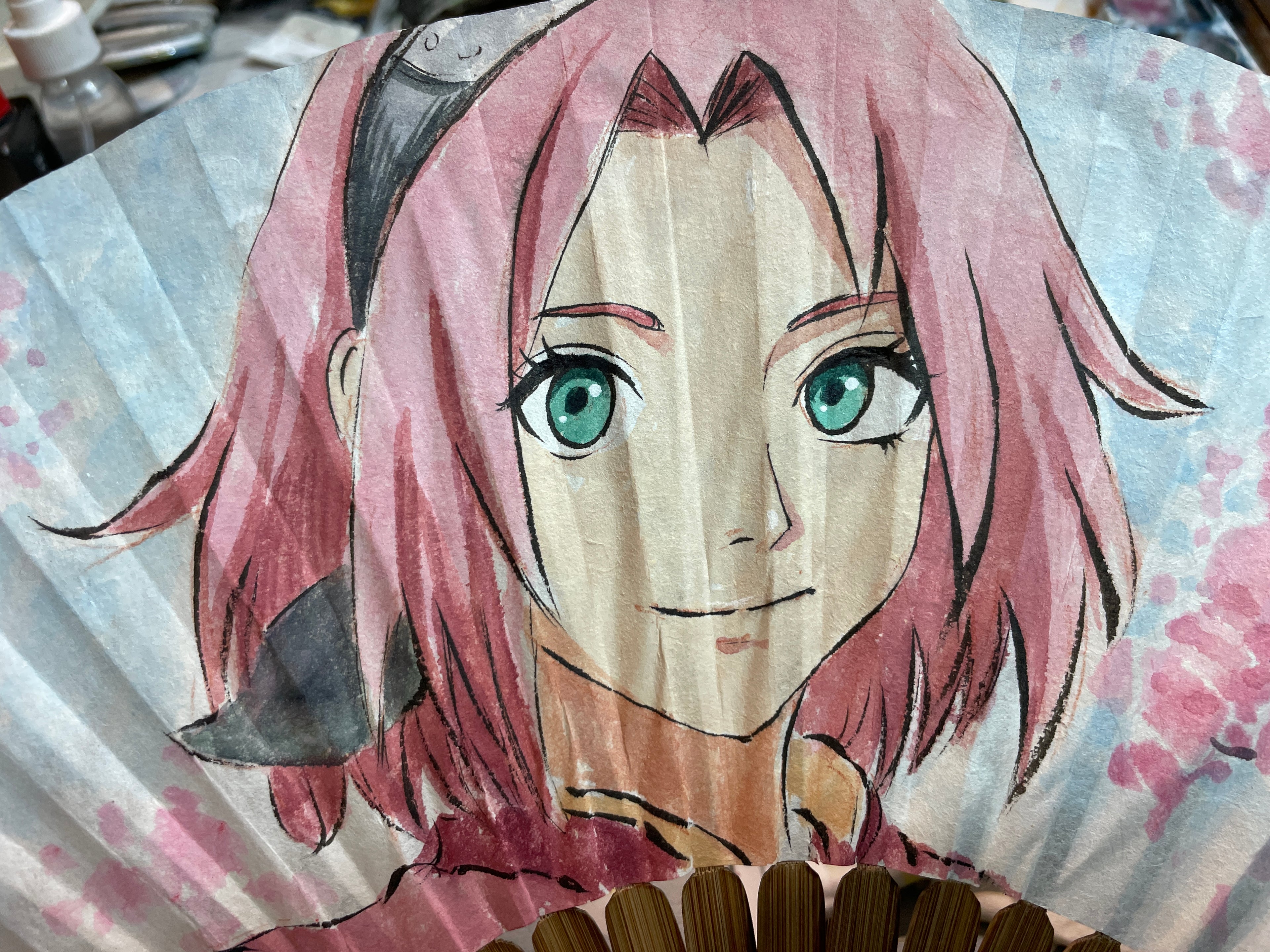 Éventail Sakura personnalisé – peinture à la main