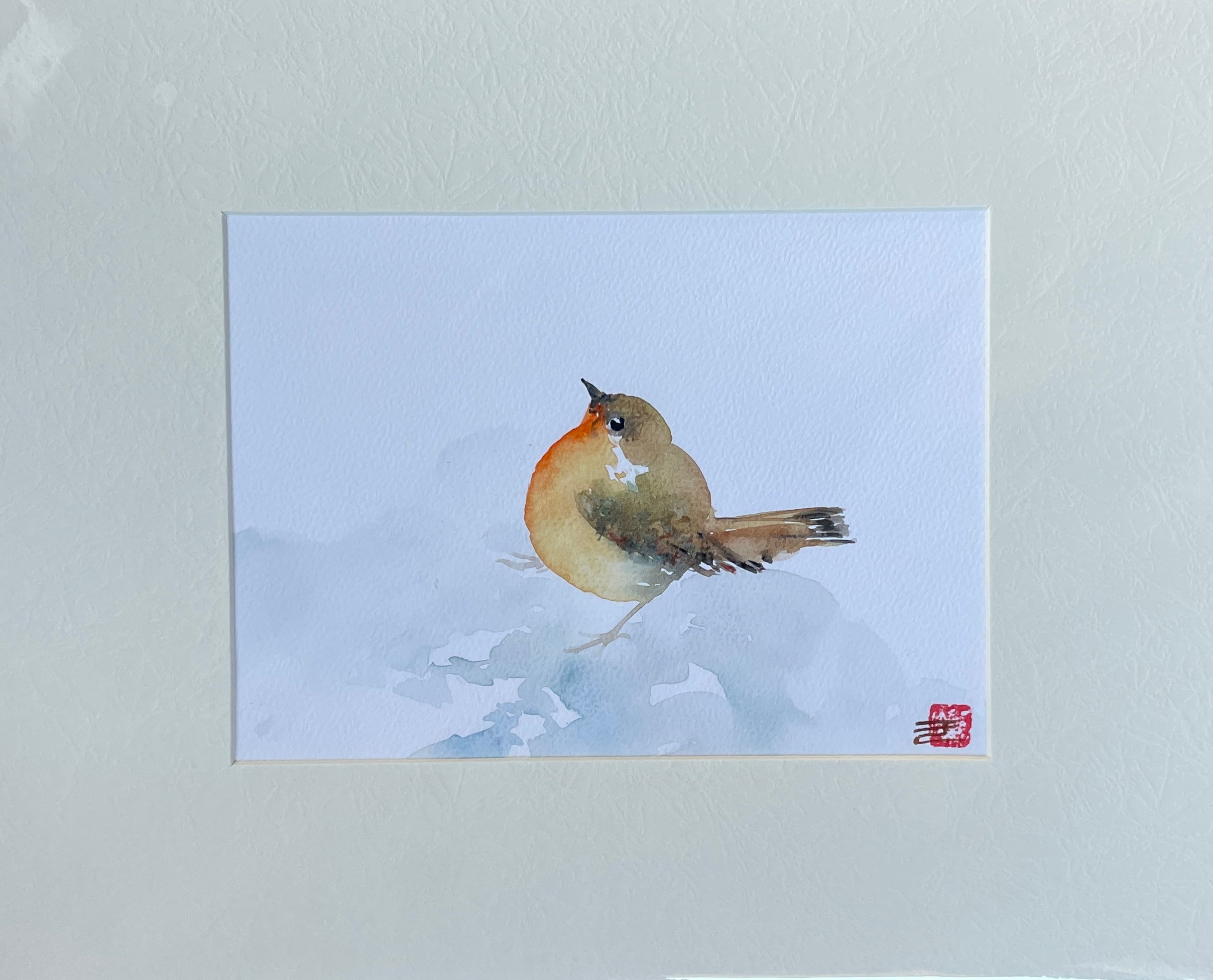 Petit rouge-gorge – Aquarelle originale