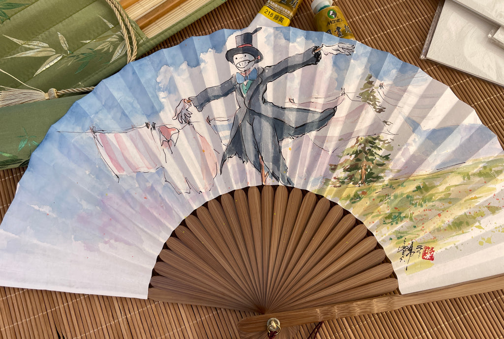 Éventail en soie peint à la main – STUDIO GHIBLI